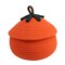 Halloween Woven Pumpkin Basket With Lid Large Capacity Versatile Use Toy Snack Organizer Decorative Candy Basket